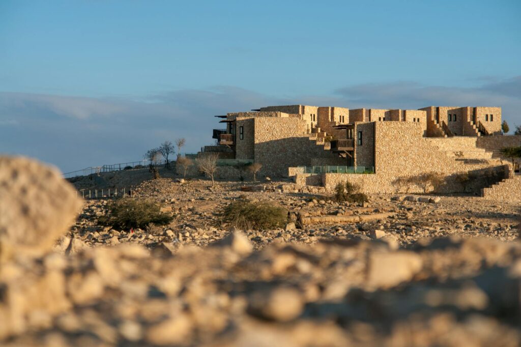 a hotel on a desert